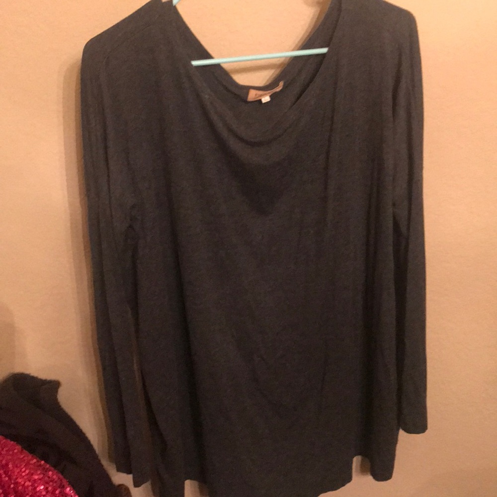 Piko heather grey long sleeve top